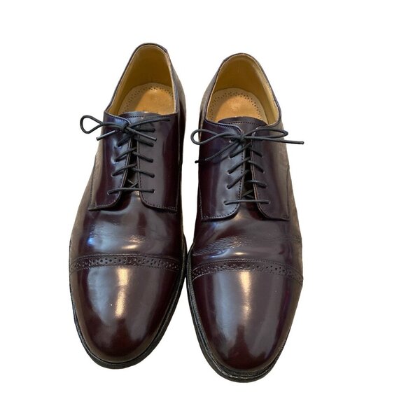 JOHNSTON & MURPHY MEN'S BURGUNDY LEATHER ALDRICH II CAP TOE WINGTIPS 9D/B - Picture 2 of 9